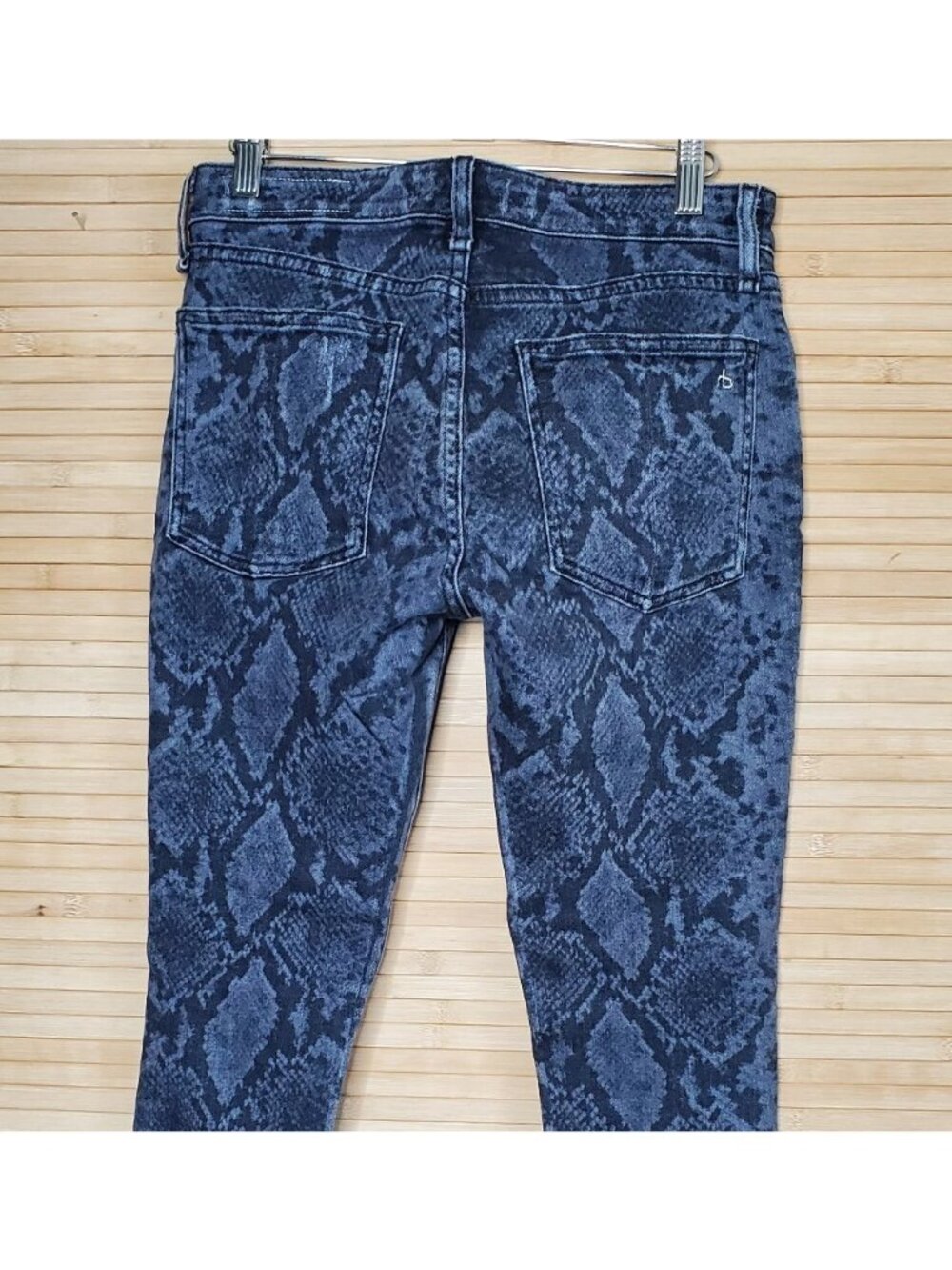 Rag & Bone Cate Mid Rise Ankle Skinny Jeans Python Snake Print 26 Distressed - Picture 6 of 9